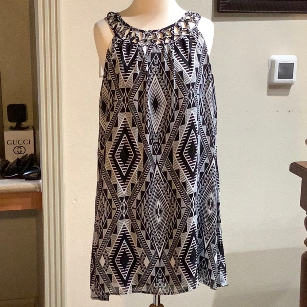 Three Hearts black and white dress